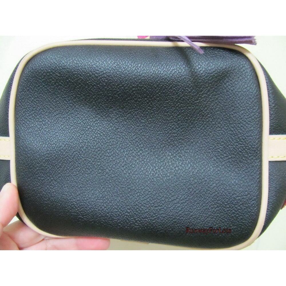 New DOONEY & BOURKE Charms Black Mini Bucket Drawstring Shoulder Bag Purse Vtg - Picture 11 of 14